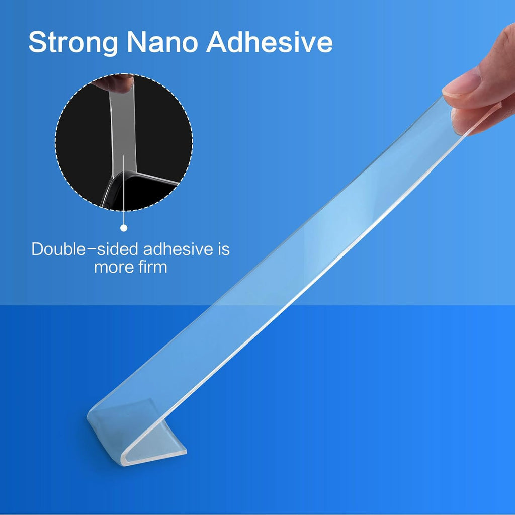 2 Rolls Double Sided Tape Heavy Duty, Clear Nano Tape, Waterproof Removable Extra Strong Adhesive Mounting Tape for Poster Photo Wall Decor Carpet Rug Tape, 1.18 Inch X 240 Inch (10 Feet per Roll)