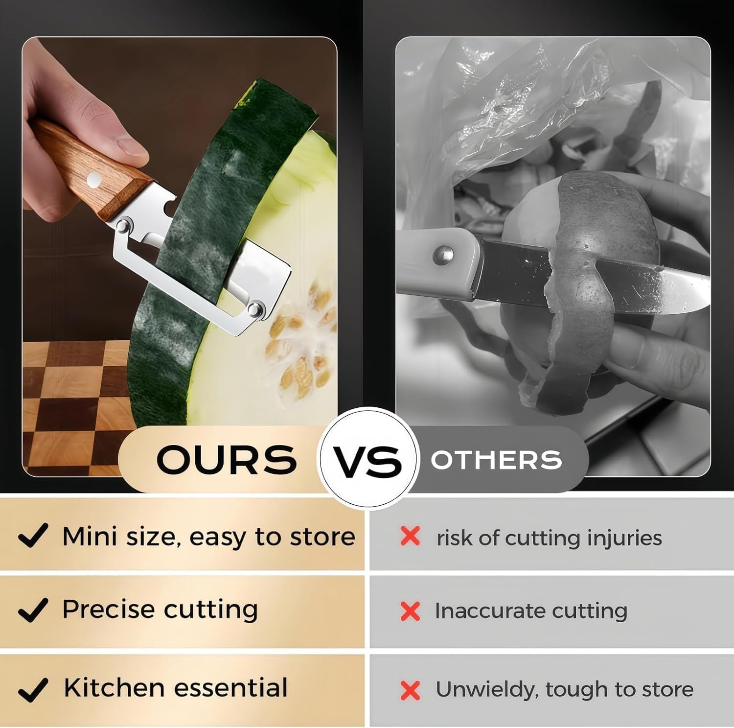 2Pcs Multifunctional Vegetable Peeler, 2-In-1 Peeler for Kitchen Stainless Steel Blade with Wooden Handle and Bottle Opener,Ultra-Sharp Kitchen Tool Vegetable and Fruit
