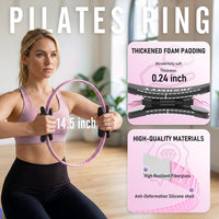 Pilates Ring Fitness Circle for Women, Pilates Equipment – 14.5" Home Magic Exercise Workout, Better Me Pilates Essentials Starter Set for Beginners Toning Inner Thighs, Arms and Core