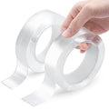 2 Rolls Double Sided Tape Heavy Duty, Clear Nano Tape, Waterproof Removable Extra Strong Adhesive Mounting Tape for Poster Photo Wall Decor Carpet Rug Tape, 1.18 Inch X 240 Inch (10 Feet per Roll)
