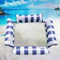4-In-1 Inflatable Pool Floats Water Hammock, Multi-Purpose Pool Rafts Bed for Adults, Floating Bed Lounge Chair for Swimming Pool Beach Sea, Dark Blue