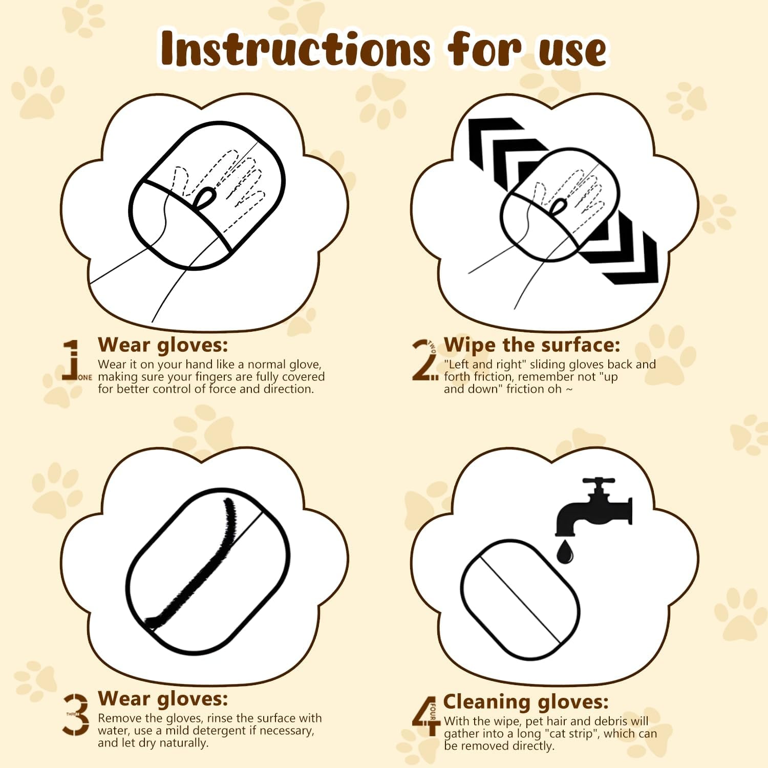 2Pcs Magic Brush Pet Hair, Pet Hair Remover Gloves for Cats & Dogs, Reusable Electrostatic Pet Hair Remover Glove for Couch Furniture, Carpet, Curtain