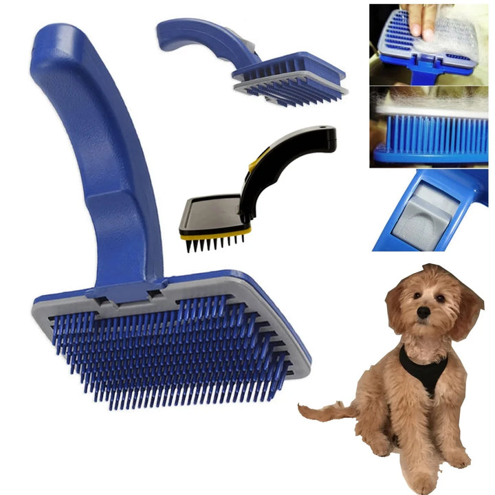 Self Cleaning Slicker Brush Dog Cat Pet Grooming Brush Shedding Brush Comb Rake