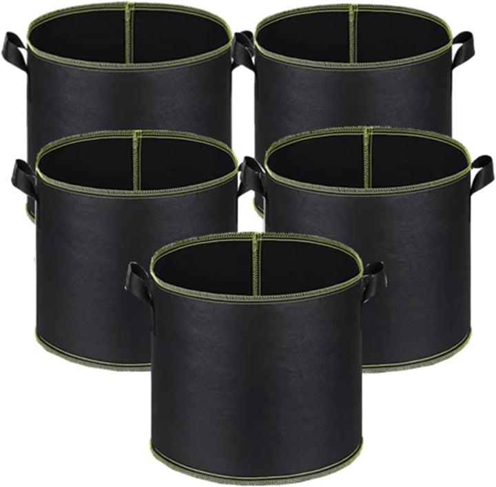 5-Pack 5 Gallon Grow Bags 300G Thickened Nonwoven Fabric Pots Plant Grow Bags with Handles,For Low Stress Plant Training Fruits, Vegetables, and Flowers
