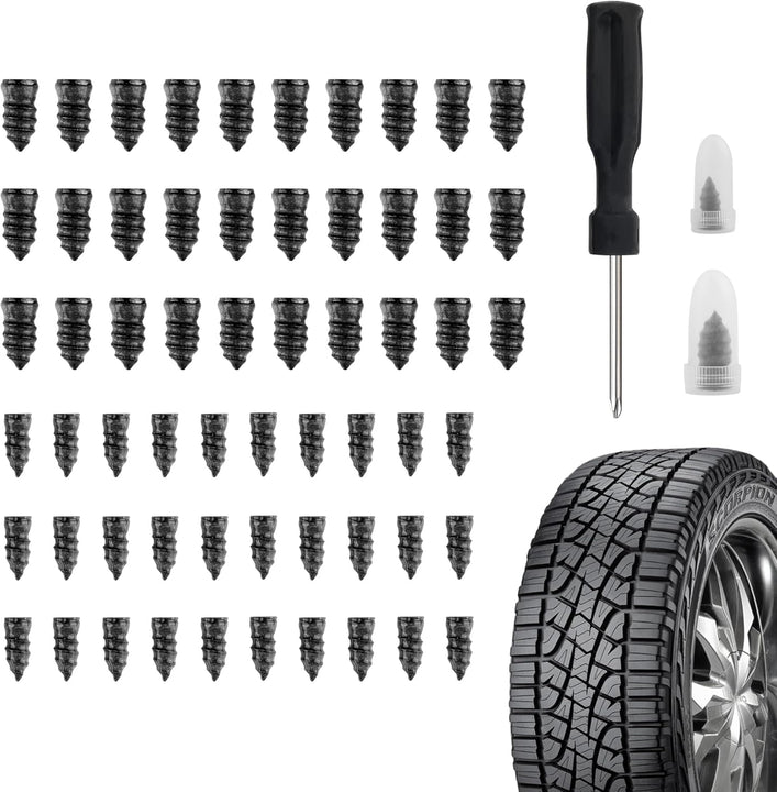 60PCS Tire Plug Repair Kit with Screwdriver