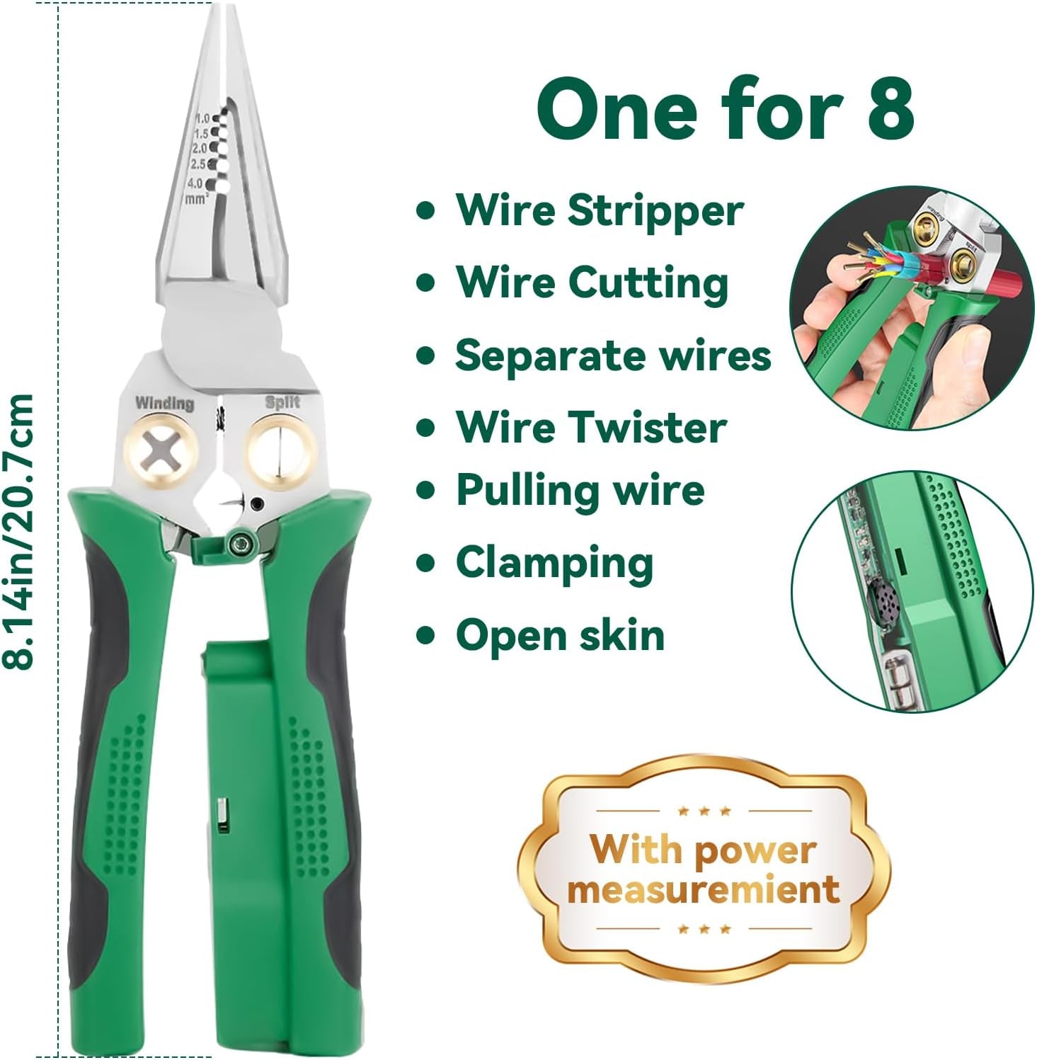 8-in-1 Wire Stripper with Voltage Tester