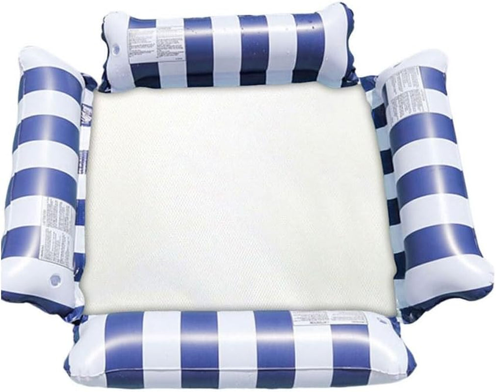 4-In-1 Inflatable Pool Floats Water Hammock, Multi-Purpose Pool Rafts Bed for Adults, Floating Bed Lounge Chair for Swimming Pool Beach Sea, Dark Blue