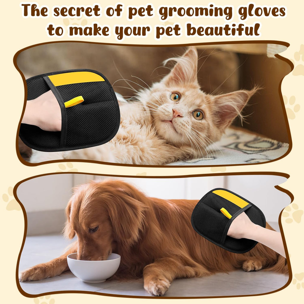 2Pcs Magic Brush Pet Hair, Pet Hair Remover Gloves for Cats & Dogs, Reusable Electrostatic Pet Hair Remover Glove for Couch Furniture, Carpet, Curtain