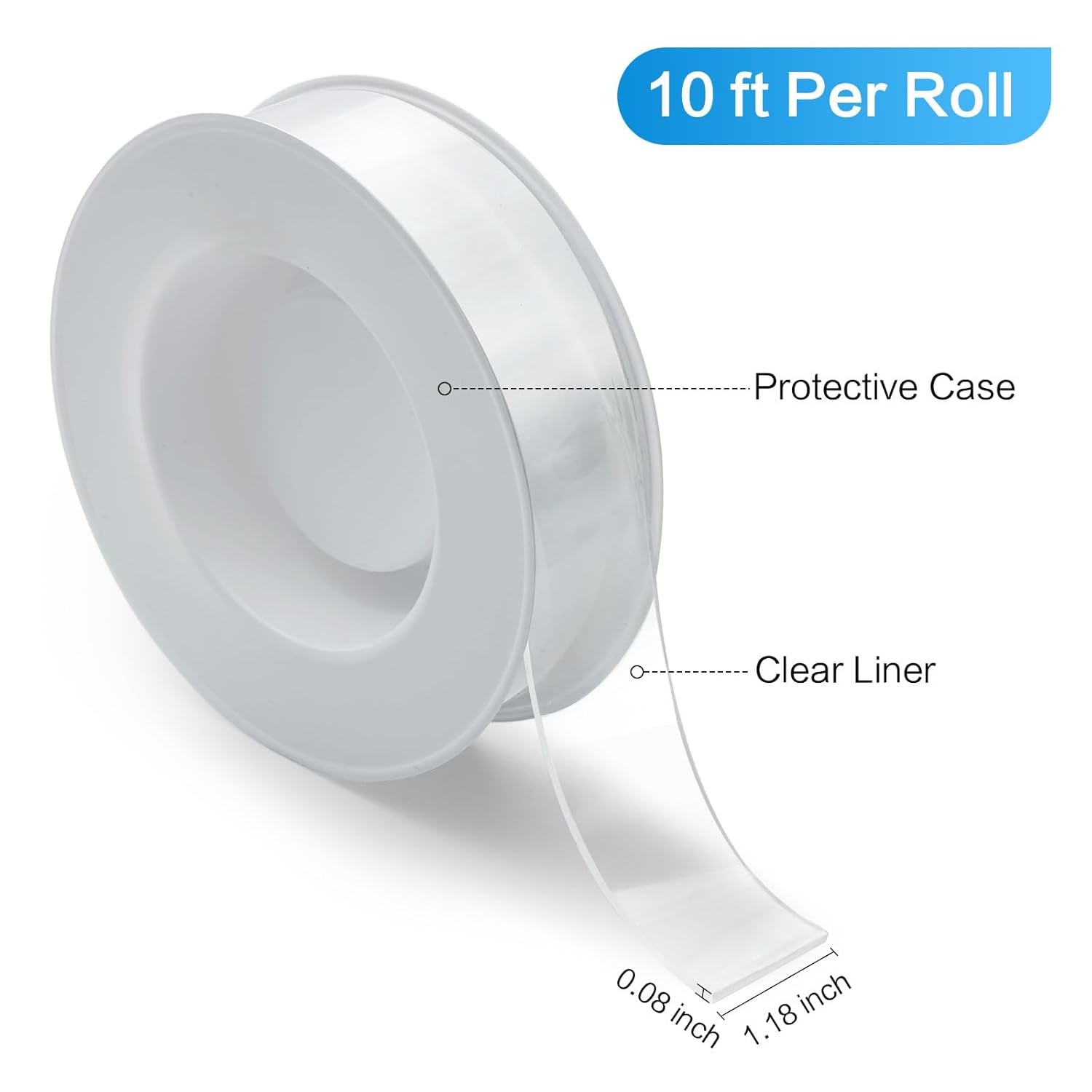 2 Rolls Double Sided Tape Heavy Duty, Clear Nano Tape, Waterproof Removable Extra Strong Adhesive Mounting Tape for Poster Photo Wall Decor Carpet Rug Tape, 1.18 Inch X 240 Inch (10 Feet per Roll)
