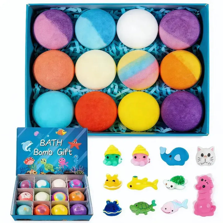 12-Pack Kids Bath Bombs with Surprise Toys