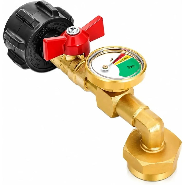 Propane Refill Adapter with Pressure Gauge – 20 lb to 1 lb Tank Converter